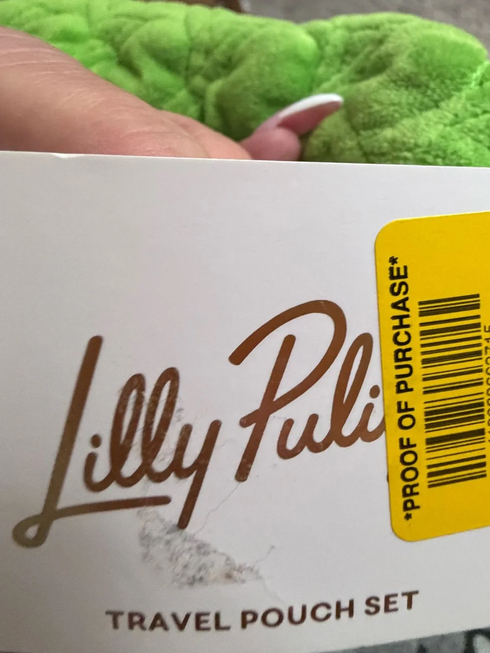 Lilly Pulitzer Gold Quilted Zipper Pouches, Cute Cosmetic Case for Women, Travel